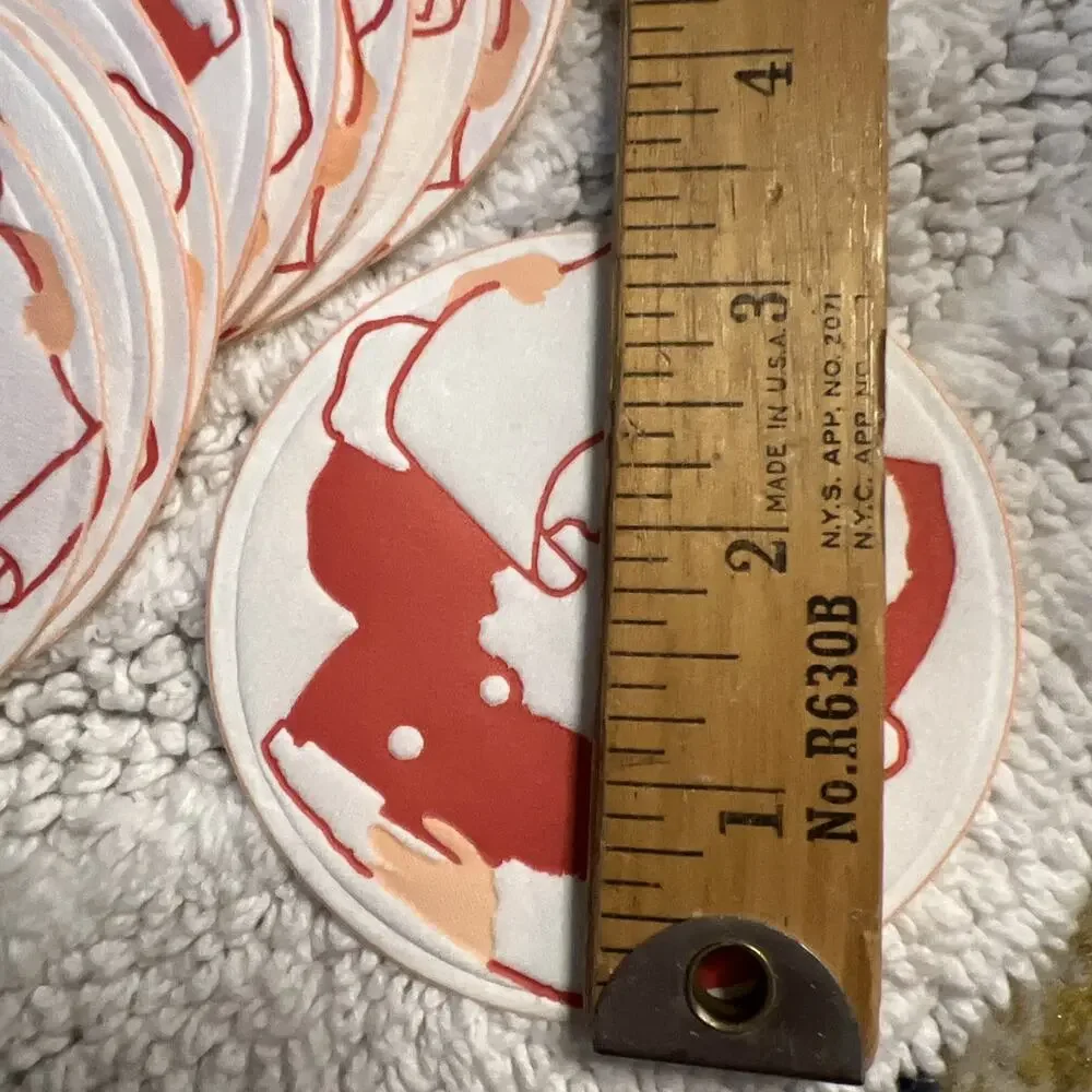 Vintage Set of 100 Paper Coasters Christmas Trees & Santa Claus Drink Party 3.5”